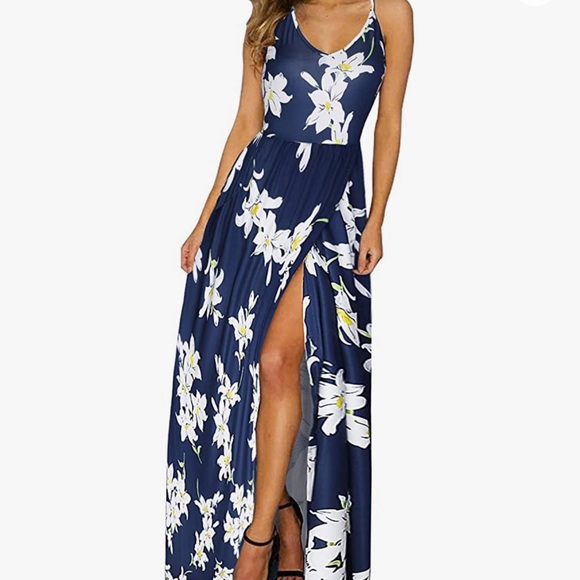 Dresses & Skirts - Beautiful woman floral maxi dress spaghetti strap